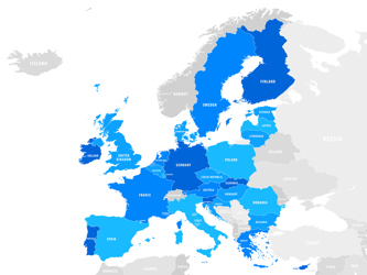 Vector map of EU, European Union